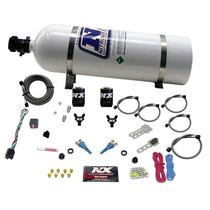 Nitrous Express GM EFI Dual Nozzle Nitrous Kit (100-300HP) w/15lb Bottle 20215-15 20215-15 Photo - Primary