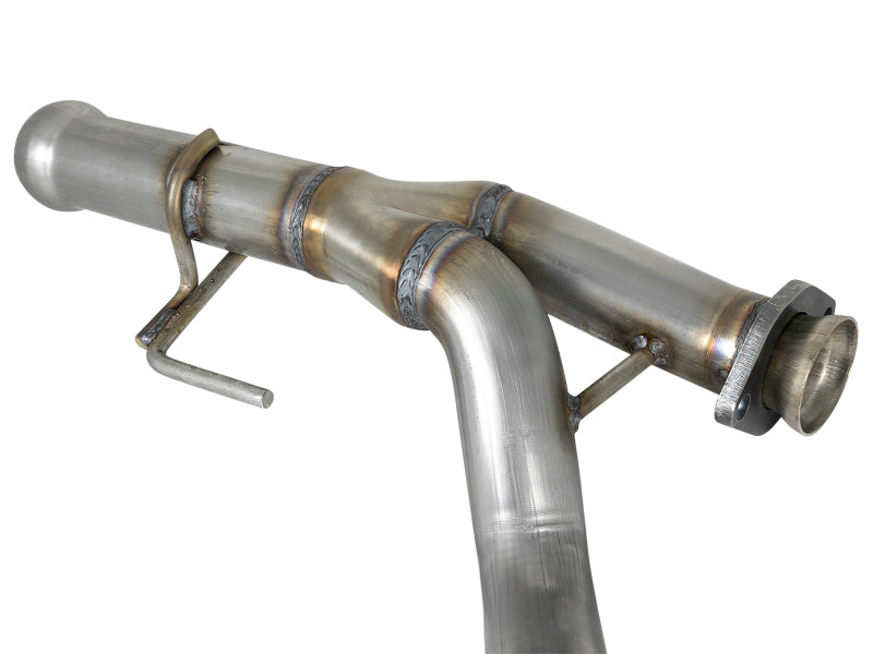 aFe Power Twisted Steel Y-Pipe 2-1/4in 409 SS Exhaust System 2018 Jeep 48-48026 Photo - Unmounted