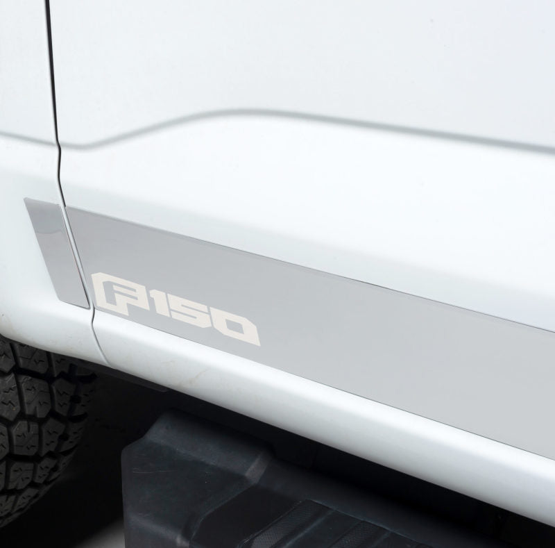 Putco 2021 Ford F-150 Super Cab 6.5ft Short Box Ford Licensed SS Rocker Panels (4.25in Tall 12pcs) 9751471FD 9751471FD Photo - Primary
