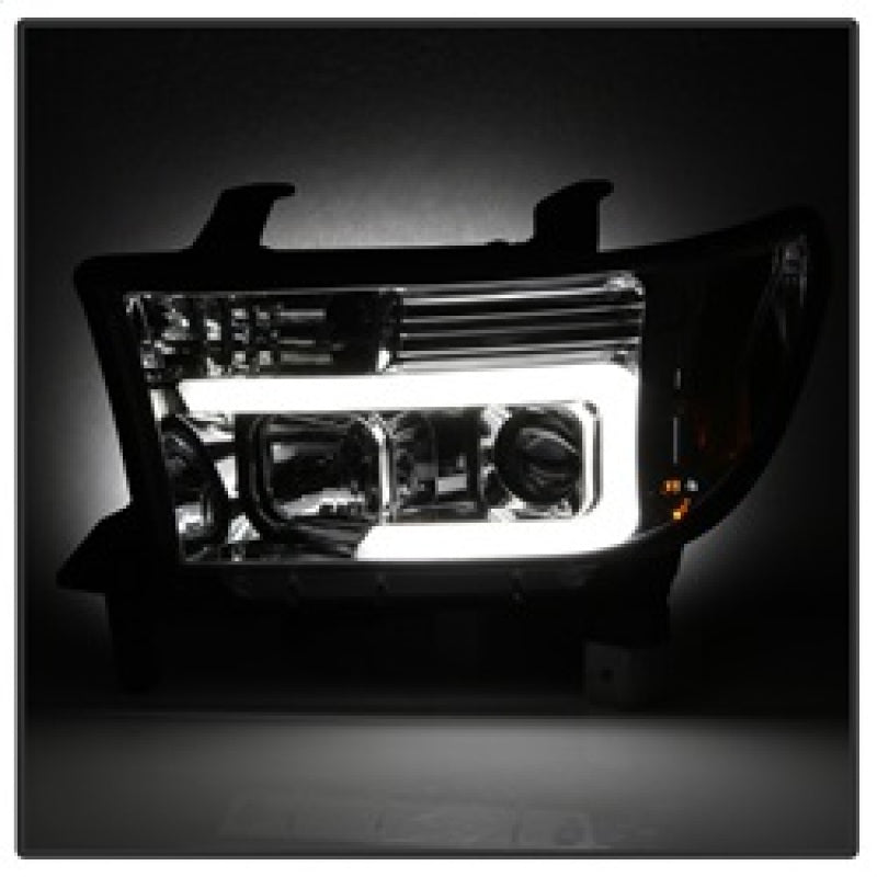Spyder 07-13 Toyota Tundra V2 Light Bar DRL Projector Headlights - Chrome (PRO-YD-TTU07V2-LB-C) 5084651 5084651 Photo - Unmounted