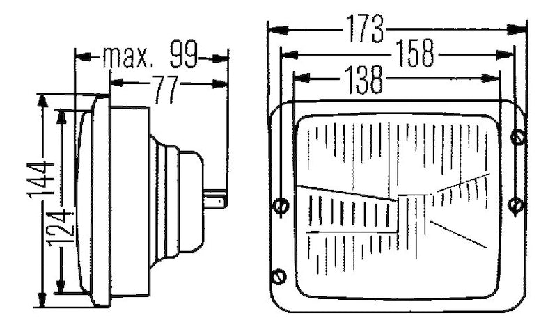 Hella Headlamp ES FAPO 1AA 004109041 004109041 Technical Drawing