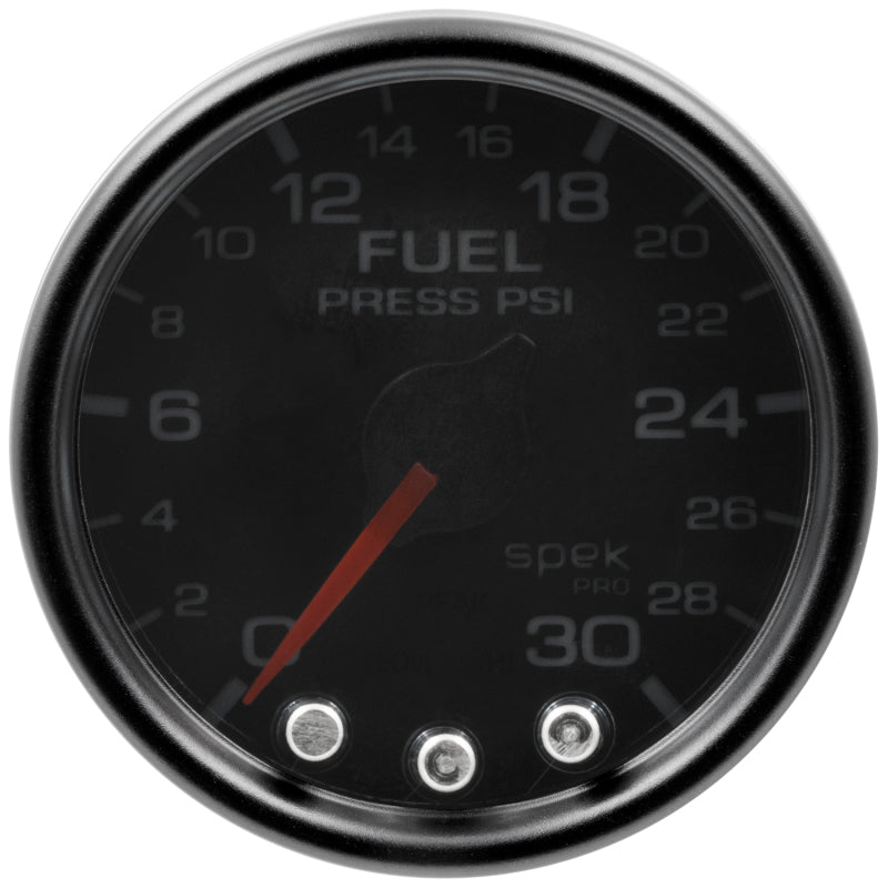 Autometer Spek-Pro Gauge Fuel Press 2 1/16in 30psi Stepper Motor W/Peak & Warn Blk/Smoke/Blk P31652 P31652 User 1