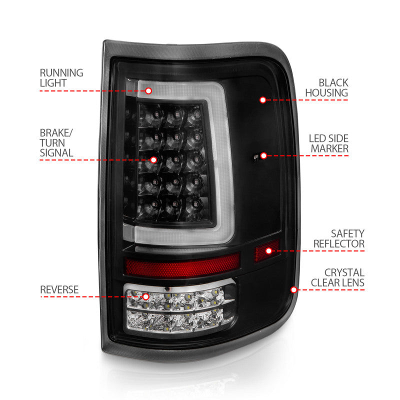 ANZO 2004-2006 Ford F-150 LED Tail Lights w/ Light Bar Black Housing Clear Lens 311342 311342 Photo - Unmounted