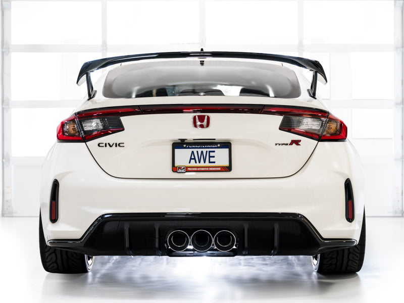 AWE Tuning 2023 Honda Civic Type R FL5 Touring Edition Exhaust w/ Triple Chrome Silver Tips 3015-52287 3015-52287 Photo - Mounted
