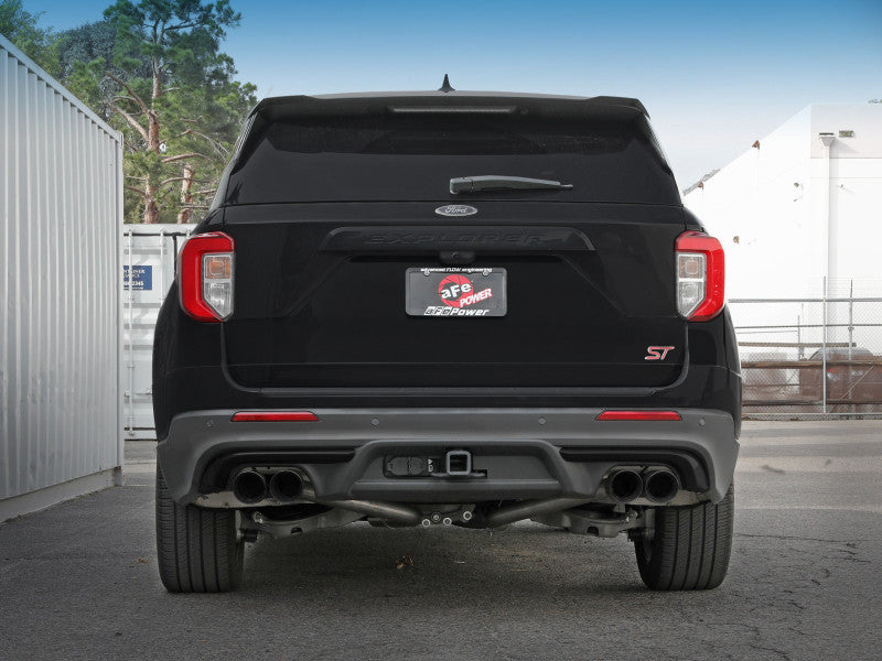 aFe MACH Force-Xp 2.5in. 304 SS C/B Exhaust 20-21 Ford Explorer V6-3.0L - Black Tip 49-33139-B 49-33139-B Photo - Mounted