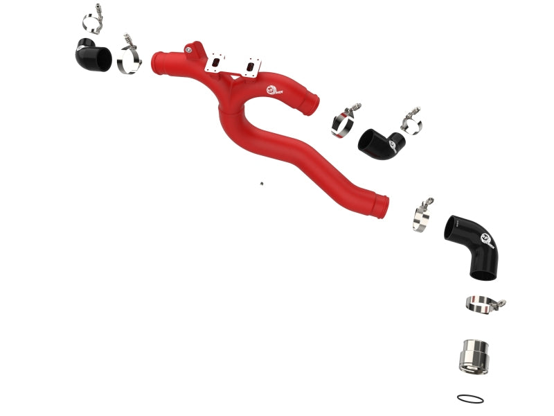 aFe 2018-2020 Kia Stinger 19-22 G70 BladeRunner 3in Aluminum Hot Charge Pipe Red 46-20508-R 46-20508-R Photo - Unmounted