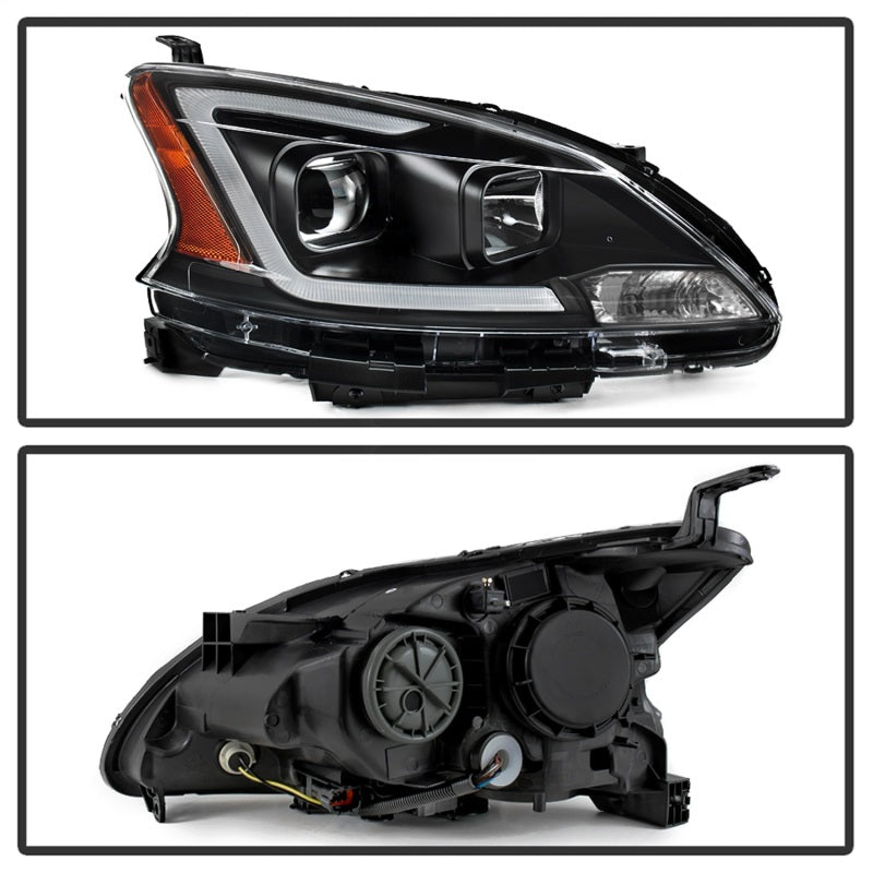 SPYDER xTune 13-15 Nissan Sentra DRL LED Light Bar Halogen Projector Headlights - Black (PRO-JH-NS13-LB-BK) 9042966 9042966 Photo - Unmounted
