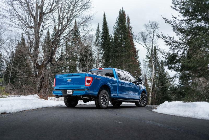 MBRP 2021+ F-150 2.7L/ 3.5L Ecoboost, 5.0L 3in Cat Back 2.5in Dual Split Rear - Aluminized Steel S5215AL S5215AL Photo - lifestyle view
