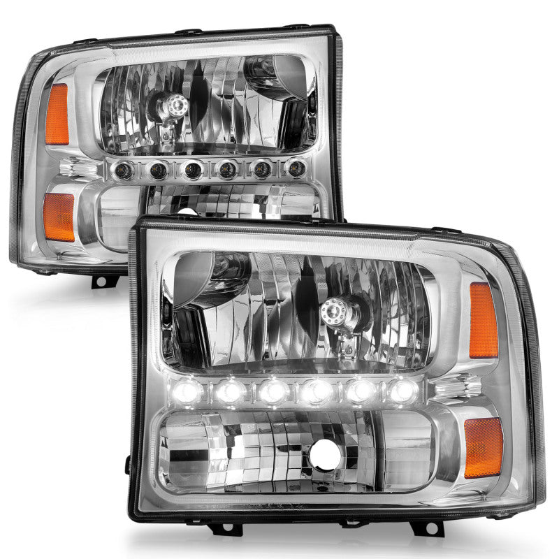 Anzo 2000-2004 Ford Excursion Crystal Headlights Chrome w/ LED 1pc 111088 Photo - Unmounted