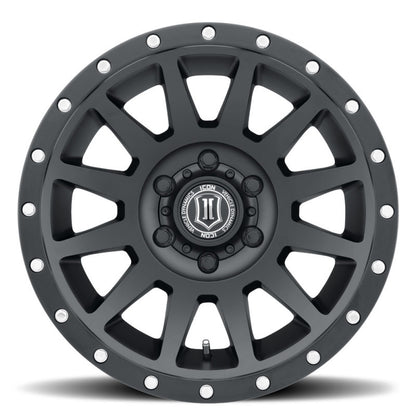 ICON Compression 18x9 5x5 -12mm Offset 4.5in BS Satin Black Wheel 2018907345SB 2018907345SB Photo - Close Up