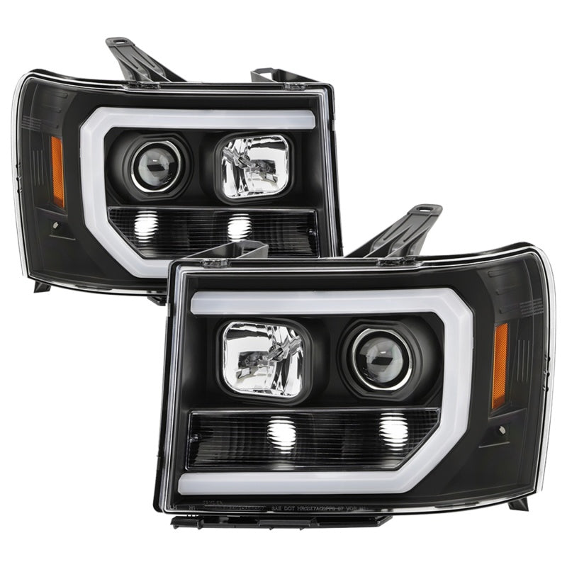 Spyder 07-13 GMC Sierra 1500-3500 Ver 2 Proj Headlights - DRL LED - All Blk PRO-YD-GS07V2-LBDRL-BKV2 5086037 5086037 Photo - Primary