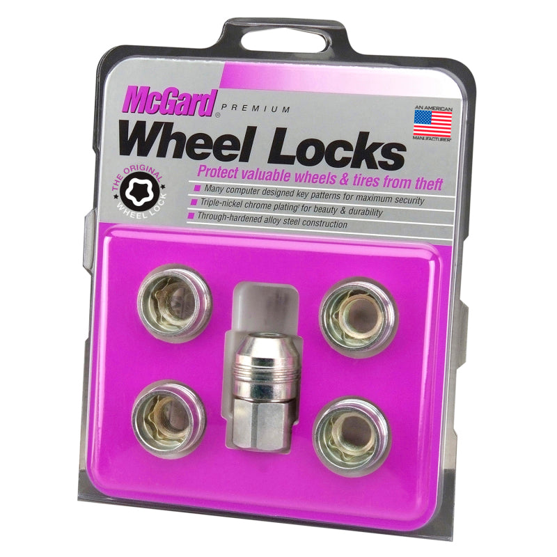 McGard Wheel Lock Nut Set - 5pk. (Under Hub Cap / Cone Seat) M14X.5 / 22mm Hex / .893in. L. - Silver 24519 24519 Photo - in package
