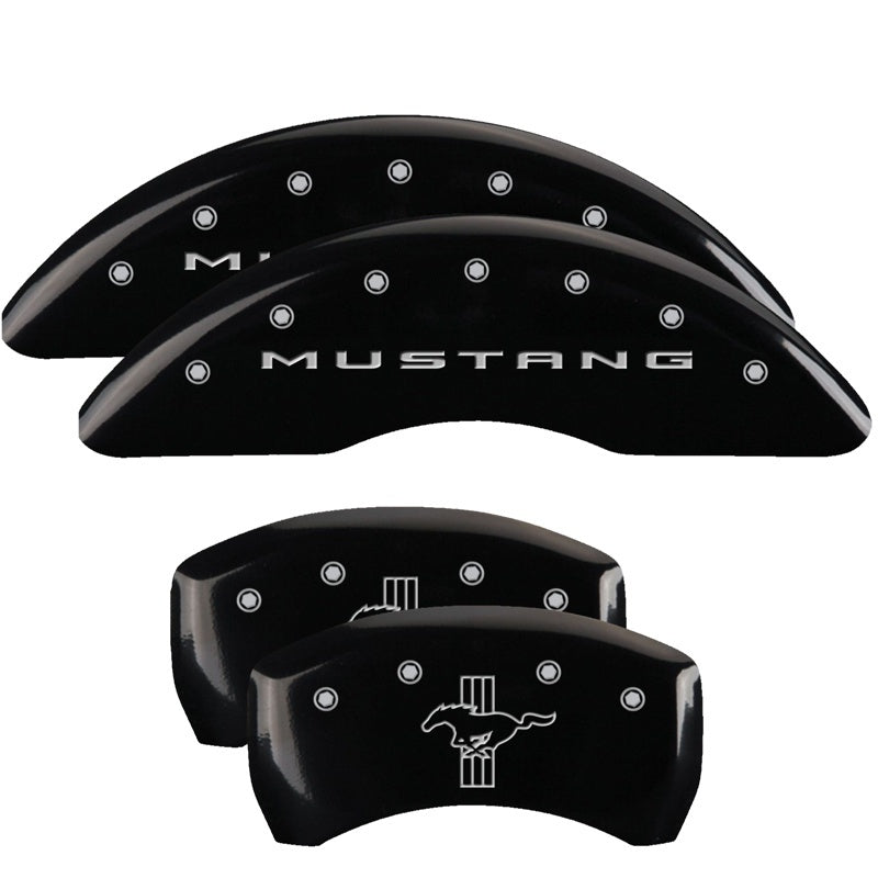 MGP Caliper Covers (set of 4), Engraved Front 2015/Mustang Engraved Rear 10201SMB2BK Photo - Primary