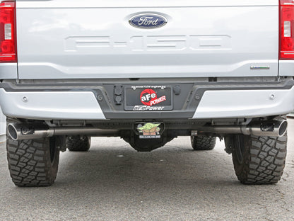 aFe Gemini XV 3in 304 SS Cat-Back Exhaust 2021 Ford F-150 V6 2.7L/3.5L (tt)/V8 5.0L w/ Polished Tips 49-33129-P 49-33129-P Photo - Close Up