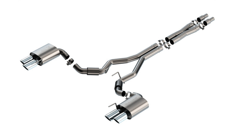Borla 2024 Ford Mustang GT 5.0L V8 3 in S-Type Catback Non-Active Exhaust- Chrome Quad Tip 140969 140969 Photo - Primary