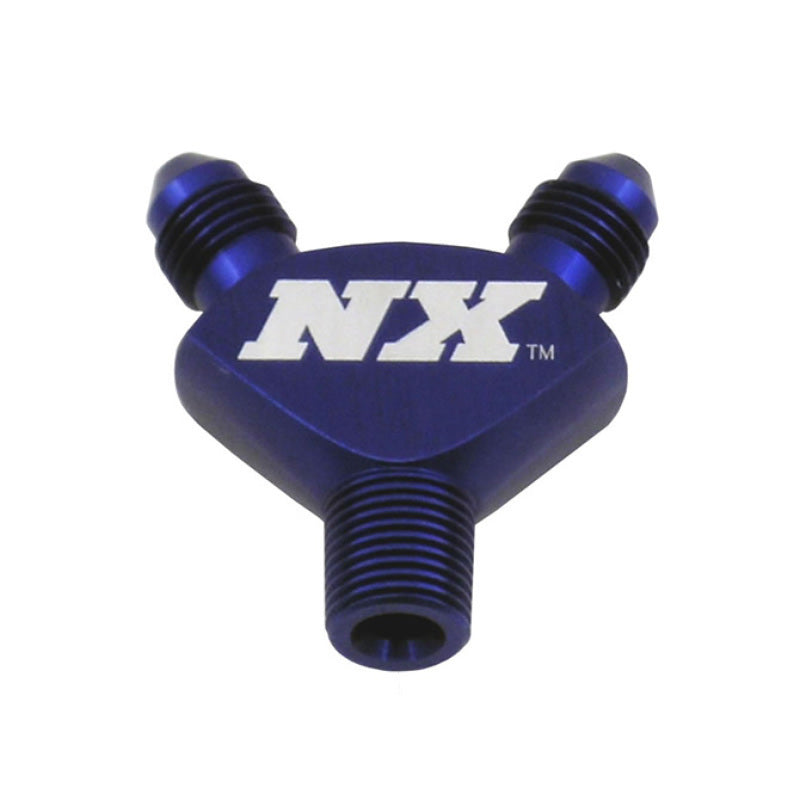 Nitrous Express 1/8NPT x 3AN x 3AN Billet Pure-Flo Y Fitting - Blue 16078 16078 Photo - Primary
