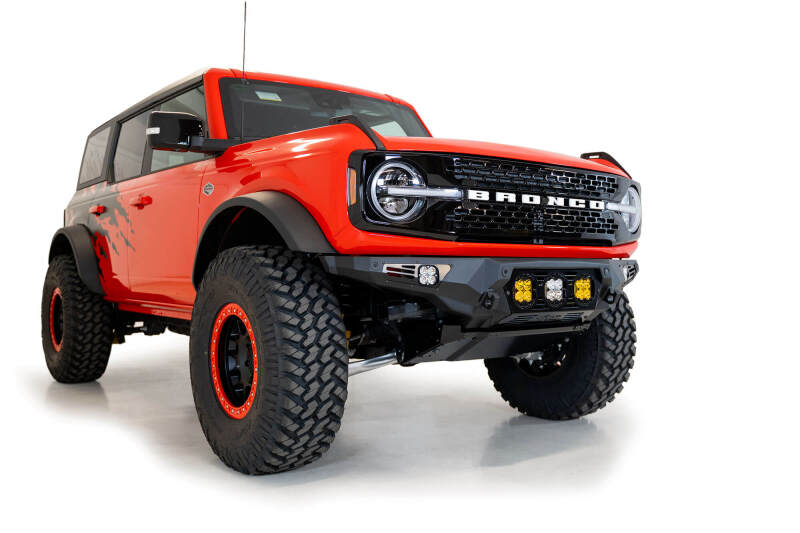 Addictive Desert Designs 21-22 Ford Bronco Bomber Front Bumper (w/ 3 Baja Designs LP4 Mounts) F230194120103 F230194120103 Photo - Mounted