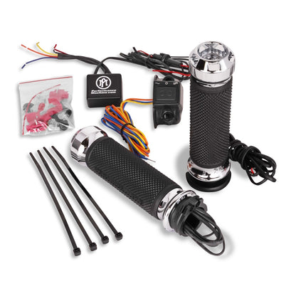 Performance Machine FLHX Cable Apex Heated Grips - Chrome 0063-2092-CH 0063-2092-CH Photo - Primary