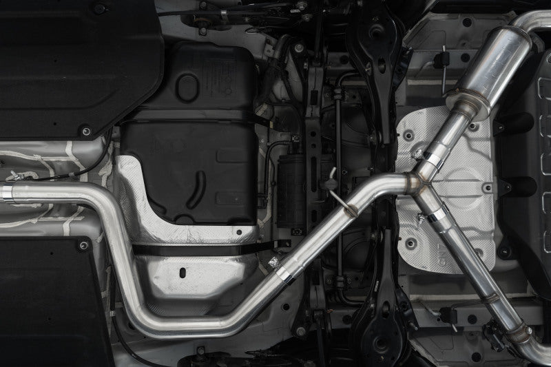 MBRP 22-23 Hyundai Elantra N 2.0L Turbo T304  5in OD CF Tips Dual Outlet 3in Cat Back Exhaust S47103CF S47103CF Photo - Mounted