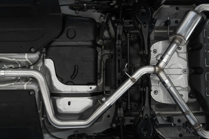 MBRP 22-23 Hyundai Elantra N 2.0L Turbo T304  5in OD CF Tips Dual Outlet 3in Cat Back Exhaust S47103CF S47103CF Photo - Mounted