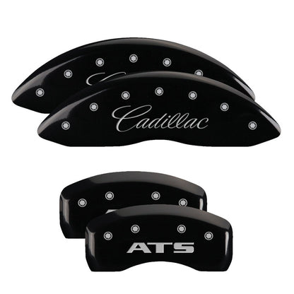 MGP 4 Caliper Covers Engraved Front Cadillac Engraved Rear ATS Black finish silver ch 35007SATSBK 35007SATSBK Photo - Primary
