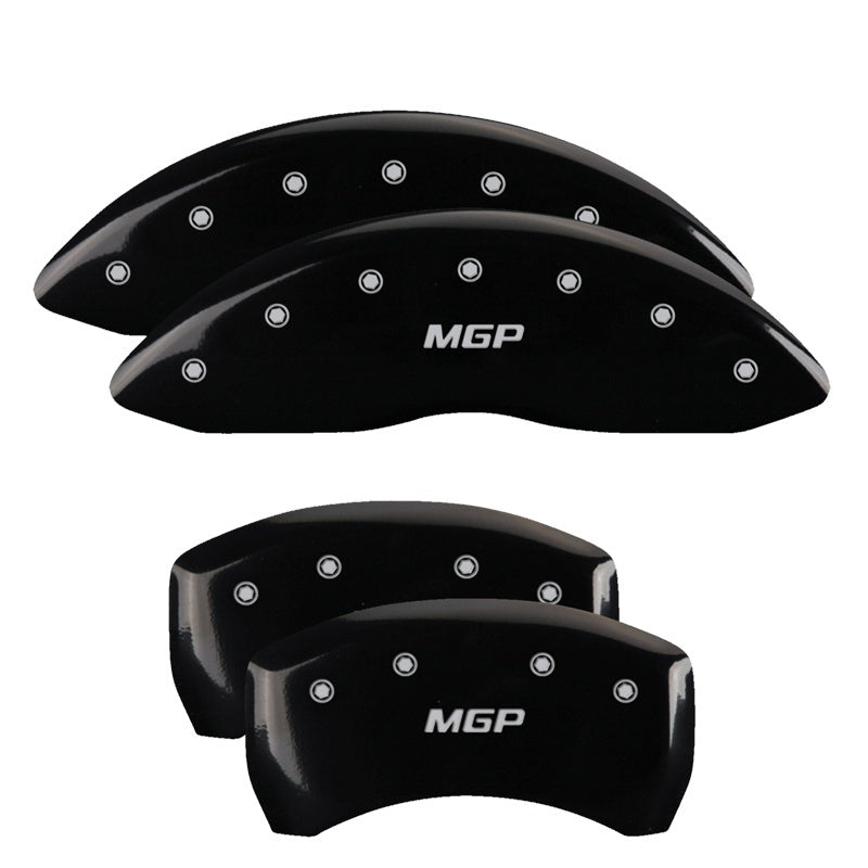 MGP 4 Caliper Covers Engraved Front & Rear MGP Black finish silver ch 23222SMGPBK 23222SMGPBK Photo - Primary
