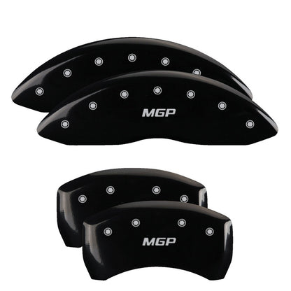 MGP 4 Caliper Covers Engraved Front & Rear MGP Black finish silver ch 32010SMGPBK 32010SMGPBK Photo - Primary