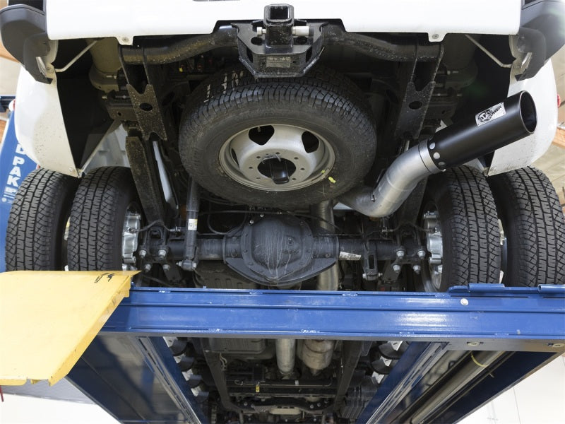 aFe ATLAS 4in Aluminized Steel DPF-Back Exhaust System w/Black Tip GM Dies 49-04085-B Photo - Mounted