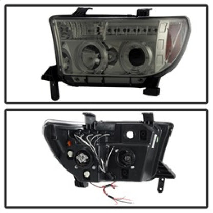 Spyder Toyota Tundra 07-13 Projector Headlights LED Halo LED Smke PRO-YD-TTU07-HL-SM 5012043 5012043 Photo - Unmounted