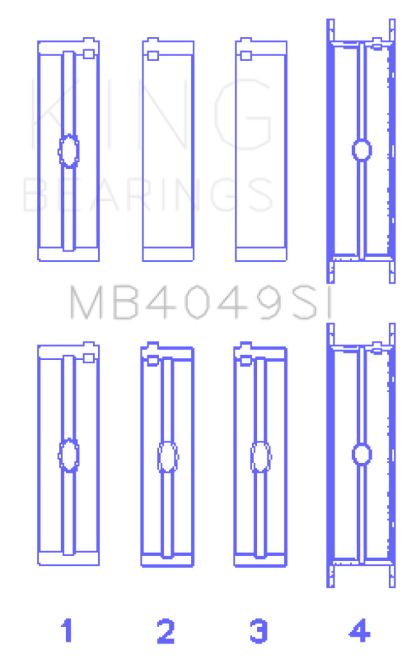 King Engine Bearings Opel C25Xa/X25Xa (Size +0.25mm) Main Bearing Set MB4049SI0.25 MB4049SI0.25 Photo - Primary