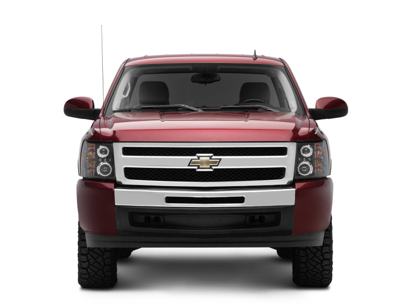 Raxiom 07-13 Silverado 1500 Super White LED Halo Projector Headlights- Black Housing (Clear Lens) S112717 S112717 Photo - Close Up