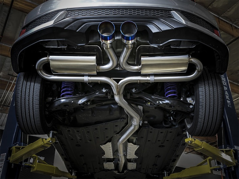 aFe Takeda 3in 304 Stainless Steel Cat-Back Exhaust System w/ Dual Center 49-36618-L Photo - Mounted