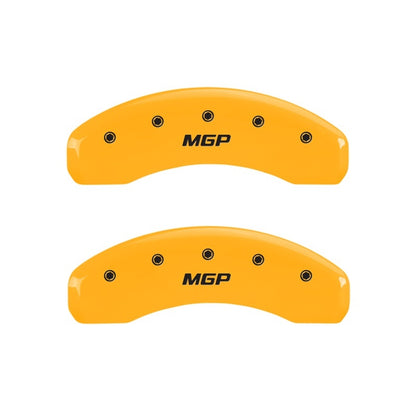 MGP Rear set 2 Caliper Covers Engraved Rear MGP Yellow finish black ch 25049RMGPYL 25049RMGPYL Photo - Primary