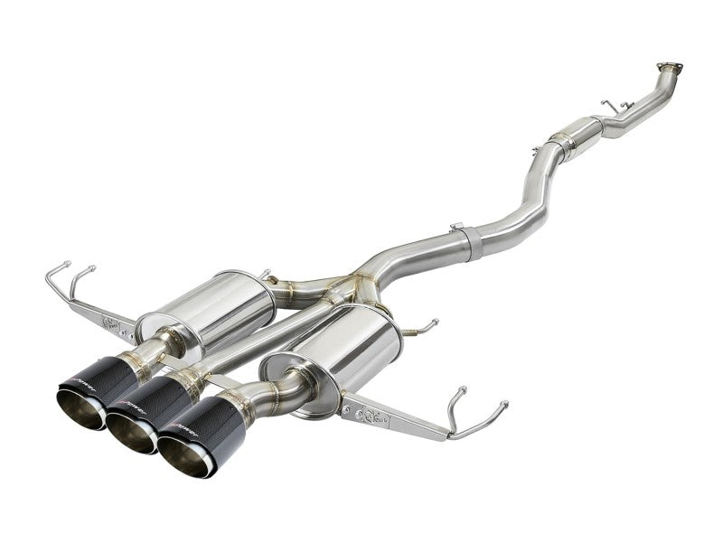 aFe Takeda 3in 304 SS Cat-Back Exhaust w/ Carbon Fiber Tips 17-18 Honda Civic Type R L4 2.0L (t) 49-36623-C 49-36623-C Photo - Primary