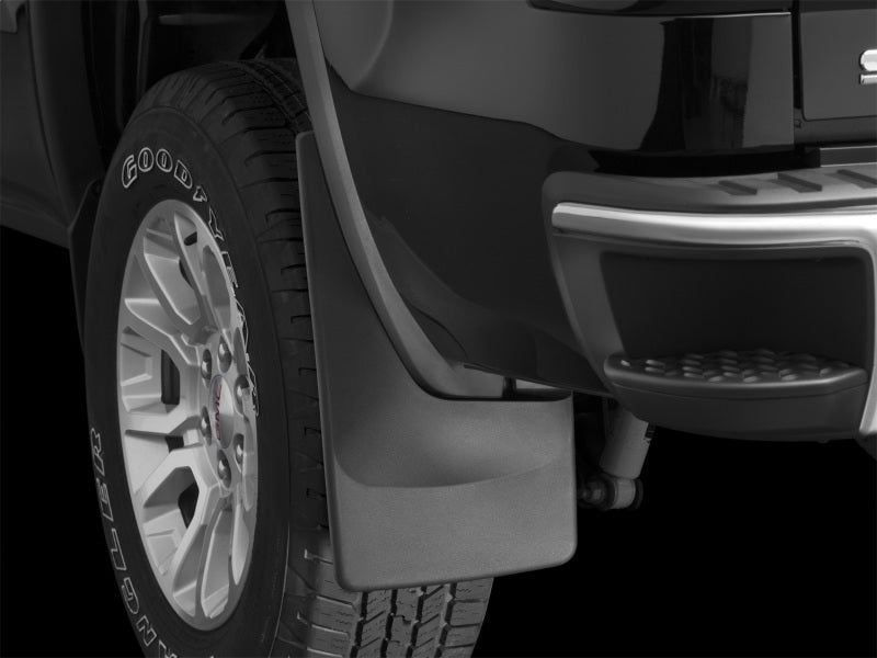 WeatherTech 14+ GMC Sierra/Sierra Denali No Drill Mudflaps - Black 120036 Photo - Mounted