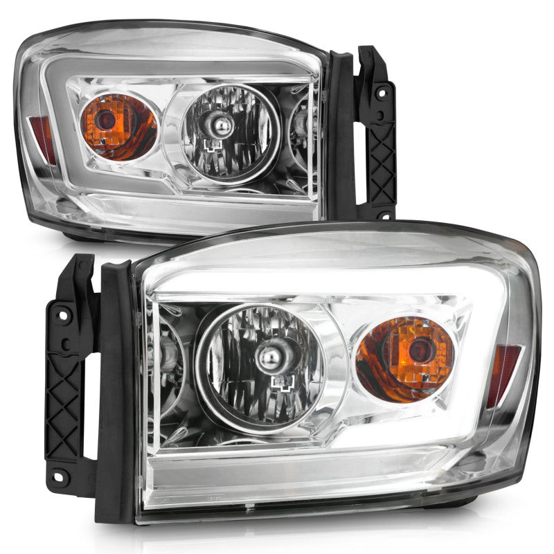 Anzo 06-09 Dodge RAM 1500/2500/3500 Headlights Chrome Housing/Clear Lens (w/ Light Bars) 111525 111525 Photo - Unmounted