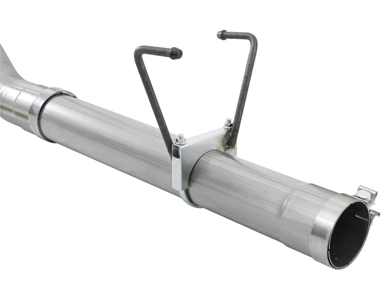 aFe Large Bore-HD 4in 409 Stainless Steel DPF-Back Exhaust System w/ Polis 49-42006-P Photo - Unmounted