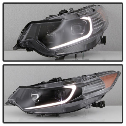 SPYDER xTune 09-14 Acura TSX Projector Headlights - Light Bar DRL - Black (PRO-JH-ATSX09-LB-BK) 9042218 9042218 Photo - Unmounted