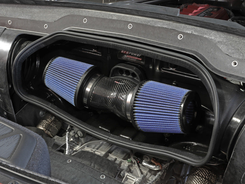 aFe 2020 Chevrolet Corvette C8 Track Series Carbon Fiber Cold Air Intake System With Pro 5R Filters 57-10013R 57-10013R Photo - Mounted