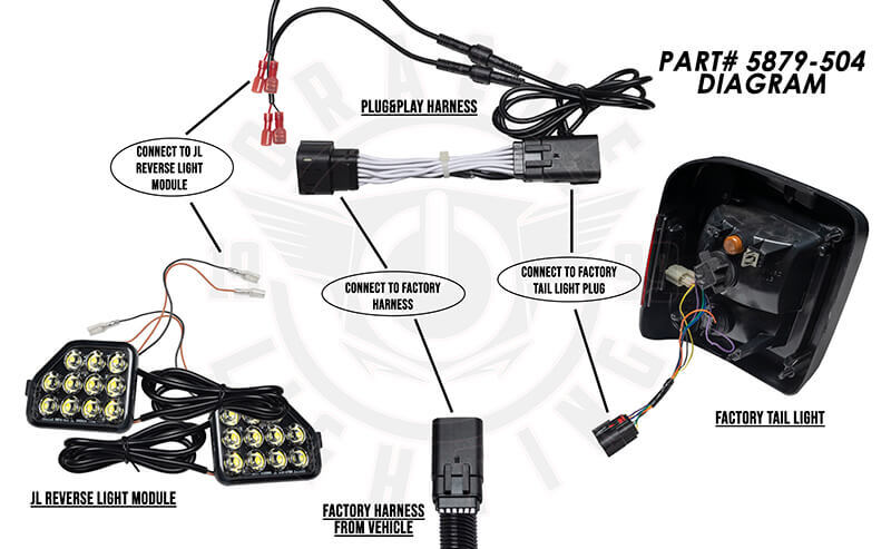 ORACLE Lighting Oracle Plug & Play Wiring Adapter for Jeep Wrangler JL Reverse Lights 5879-504 5879-504 Installation Instructions