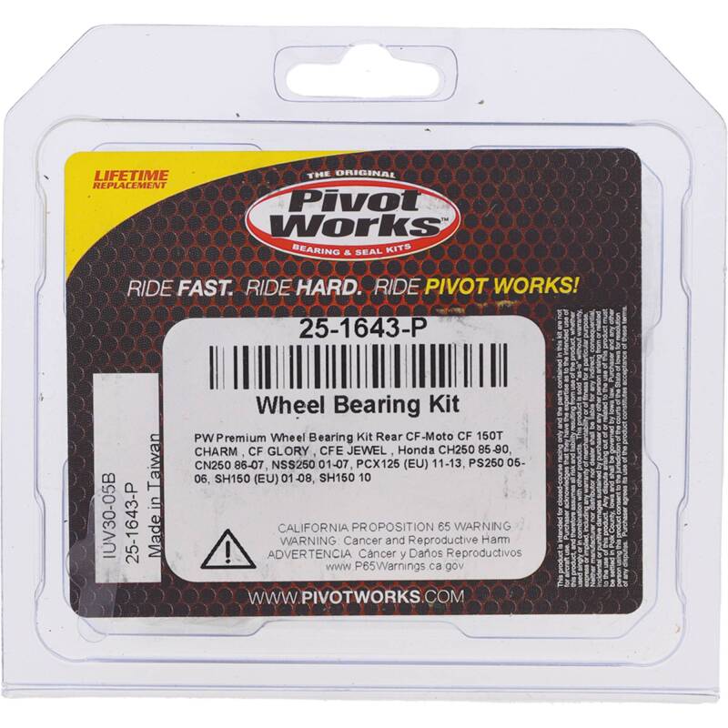 Pivot Works CF-Moto, Honda Wheel Bearing Kit Premium Bearings 25-1643-P 25-1643-P Photo - Primary
