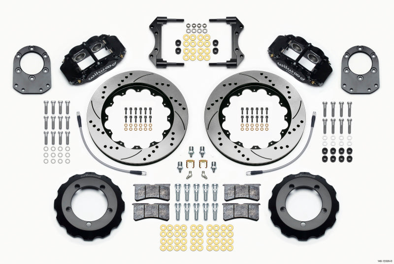 Wilwood Narrow Superlite 4R Front Hat Kit 14.00in Drilled 66-75 Ford Bronco Dana 30/44 w/Lines 140-13329-D 140-13329-D Photo - Primary
