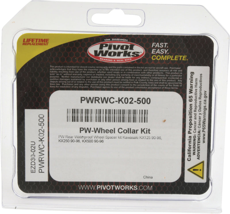 Pivot Works 90-96 Kawasaki KX125 PW Rear Waterproof Wheel Spacer Kit PWRWC-K02-500 PWRWC-K02-500 Photo - Primary
