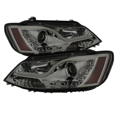 Spyder Volkswagen Jetta 11-14 Projector Headlights Halogen Light Tube DRL Smke PRO-YD-VJ11-LTDRL-SM 5073655 5073655 Photo - Primary