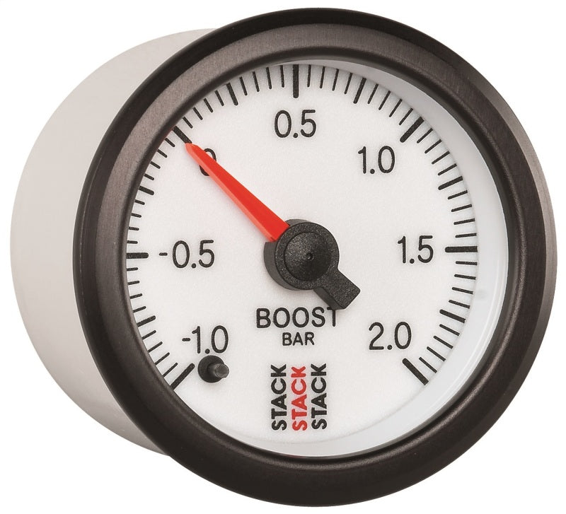Autometer Stack 52mm -1 to +2 Bar (Incl T-Fitting) Pro Stepper Motor Boost Pressure Gauge - White ST3361 ST3361 User 5