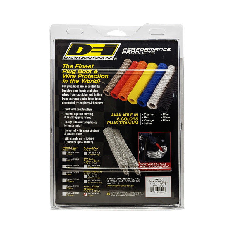 DEI Protect-A-Boot Sleeve - 1-1/4in I.D. x 6in - 8-pack - Silver 10552 10552 Photo - Unmounted