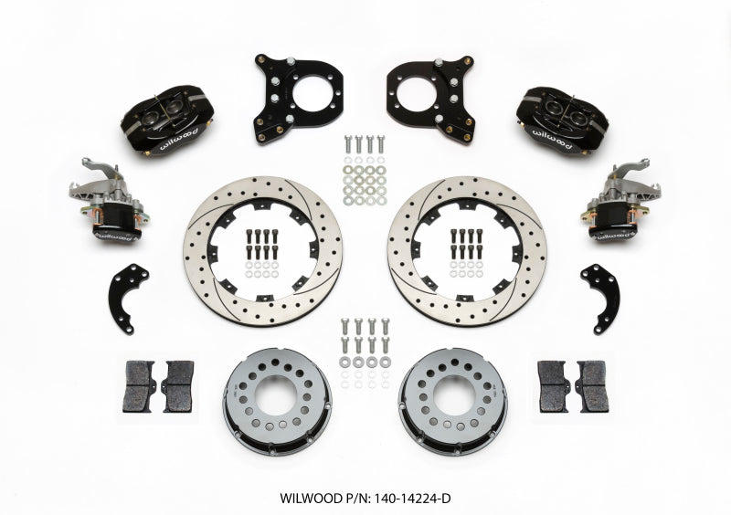 Wilwood FDL P/S Rear Kit, w/MC4 P-Brake, Drilled 140-14224-D Photo - Primary