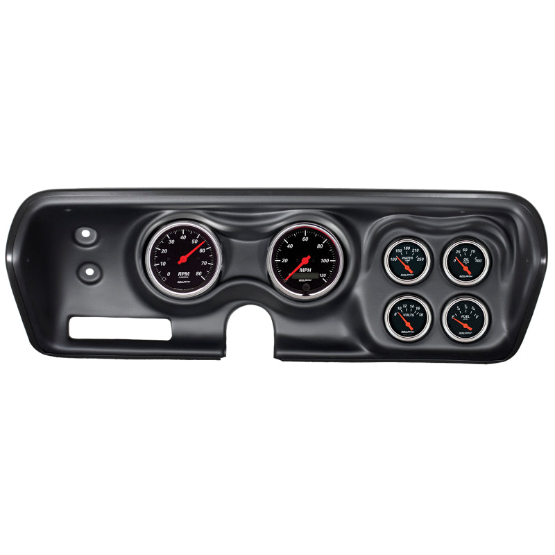 Autometer Designer Black 71-74 Charger/ GTX/ Road Runner Dash Kit 6pc Tach/MPH/Fuel/Oil/WTMP/Volt 7030-DB 7030-DB Photo - Primary