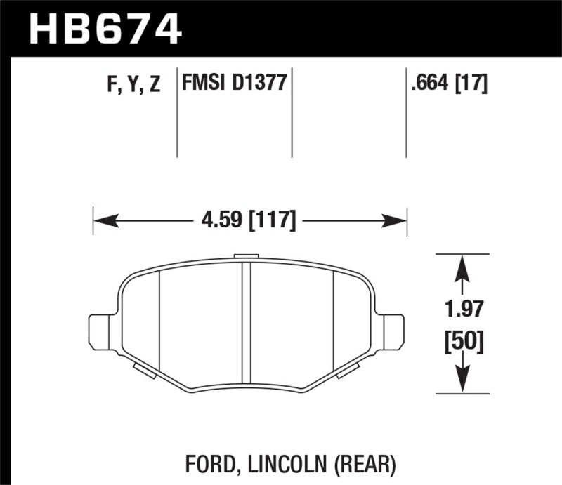 Hawk 11-19 Ford Explorer HPS 5.0 Rear Brake Pads HB674B.664 HB674B.664 Photo - Primary