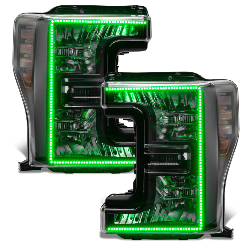ORACLE Lighting Oracle 17-19 Ford F-250 SD Dynamic Pre-Assembled Headlights - Halogen - Black Edition - ColorSHIFT 8203-332 8203-332 Photo - Mounted